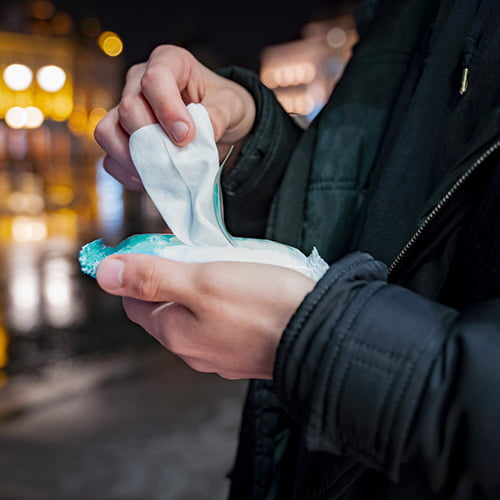 Hand and body cleaning wipes